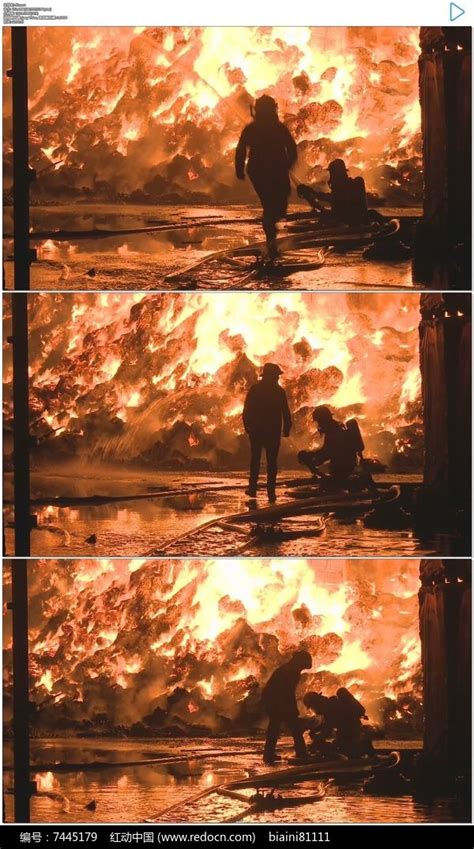 消防员救火实拍视频素材_红动网