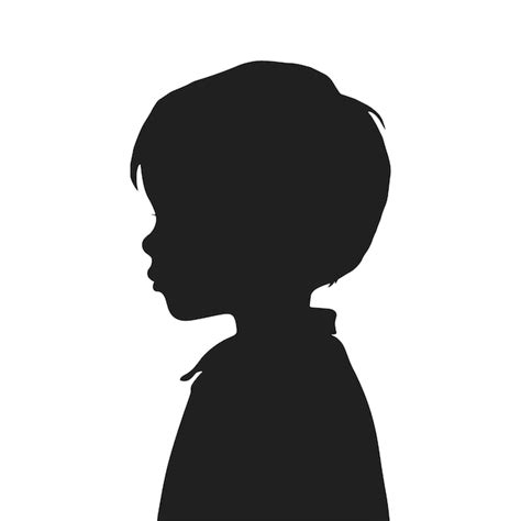 Silhouette of toddlers head in side view vector illustration | Premium ...