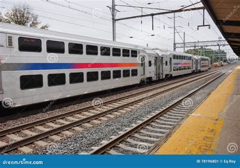 An NJ Trasit Commuter Train in New Jersey Editorial Photo - Image of ...