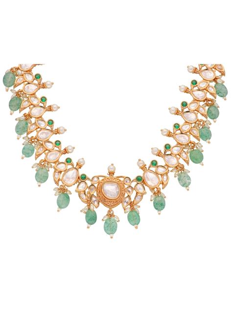 The Zoya Jade Glow Kundan Necklace set – Curio Cottage