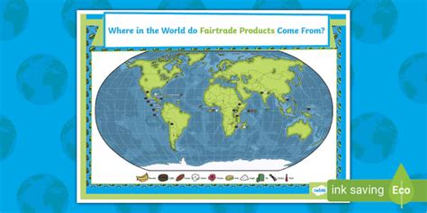 Fairtrade Map (Display Poster). (teacher made) - Twinkl
