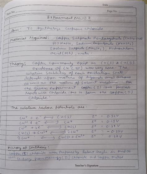 Inorganic Chemistry Lab Practical Notes (DU) - Studocu