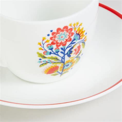 Buy Mandarin Bohemian Rhapsody Set of 6 Bone China Cup and Saucer ...