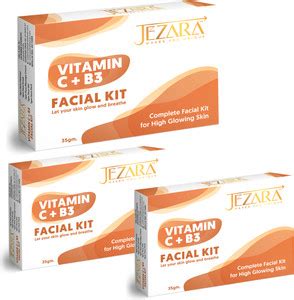 JEZARA Vitamin C+B3 Facial Kit Revives Natural Glow & Improves Skin ...