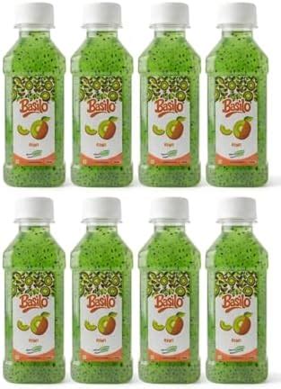 BASILO Premium Kiwi Basil Seed Drink, 200ml | Refreshing & Energising ...