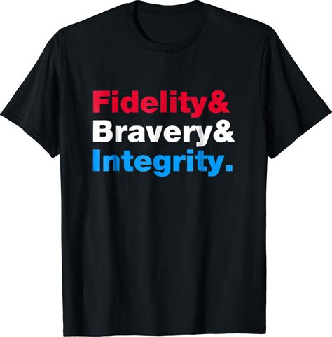 Amazon.com: Fidelity Bravery Integrity Helvetica T-Shirt | FBI Shirt ...