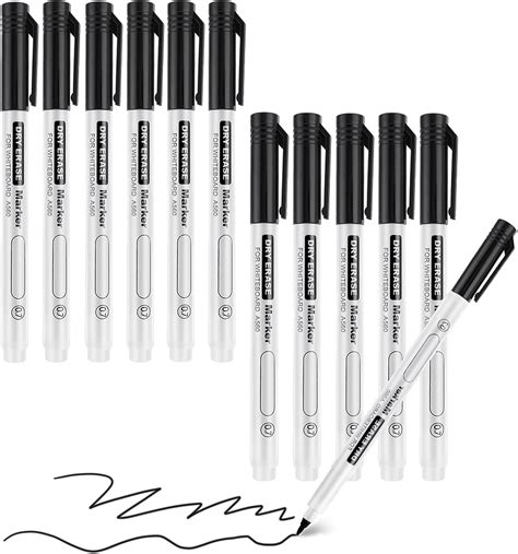 Amazon.com : Sibba Black Dry Erase Markers Ultra Fine Tip, Pack of 12 ...