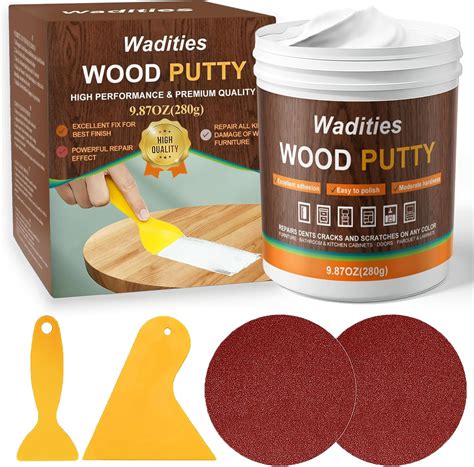 Wadities White Wood Filler, White Wood Putty, Paintable Stainable Wood ...