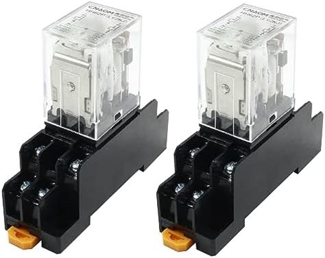 Bonsicoky 2 Pcs DC 12V Coil 8 Pin 10A DPDT Electromagnetic Power Relay ...