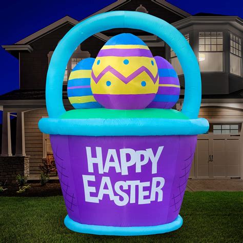 Holidayana 8ft Easter Inflatable Egg Basket - Easter Inflatable Outdoor ...