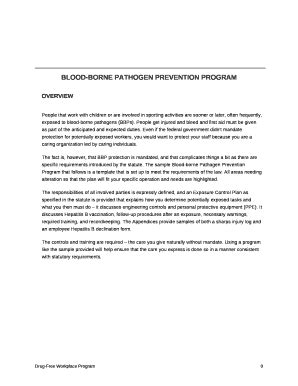BLOOD-BORNE PATHOGEN PREVENTION PROGRAM Doc Template | pdfFiller