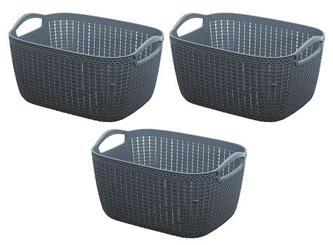 Kuber Industries Q-6 Unbreakable Plastic 3 Pieces Multipurpose Large ...