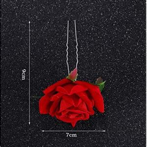 SUKAINA TRENDS Velvet Rose Flower Hair Pin For Women, Girls [RED(4 ...