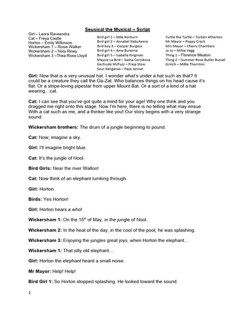 Image result for Musical Script Examples