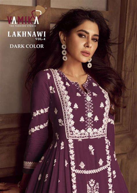 LAKHNAWI VOL-4 DARK COLOR BY VAMIKA 1023-F TO 1023-J SERIES BEAUTIFUL ...