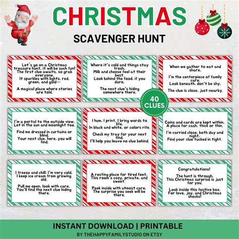 Christmas scavenger hunt for older kids teens treasure hunt clues ...