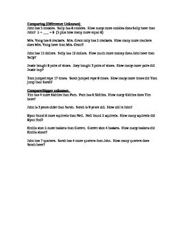 First Grade Math Story Problems 的图像结果