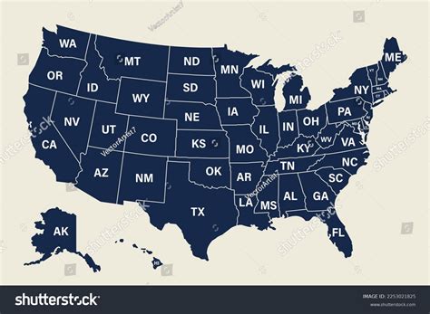 Usa Map With State Names And Abbreviations