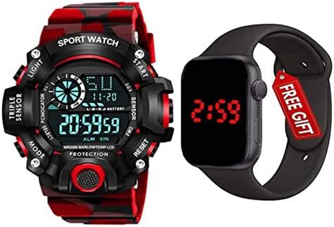 SELLORIA Digital Unisex-Child Watch (Black Dial) (Pack of 2) : Amazon ...