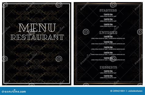 Luxury Fancy Restaurant Menu Design Stock Vector - Illustration of ...