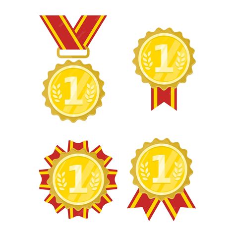 Premium Vector | Gold Medal Achievement Emblem Illustration