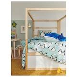 BLÅVINGAD duvet cover and pillowcase, penguin pattern/light turquoise ...
