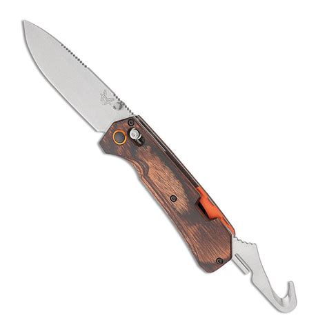 Benchmade Grizzly Creek Axis Lock Stabilized Wood Handles Satin Blade ...