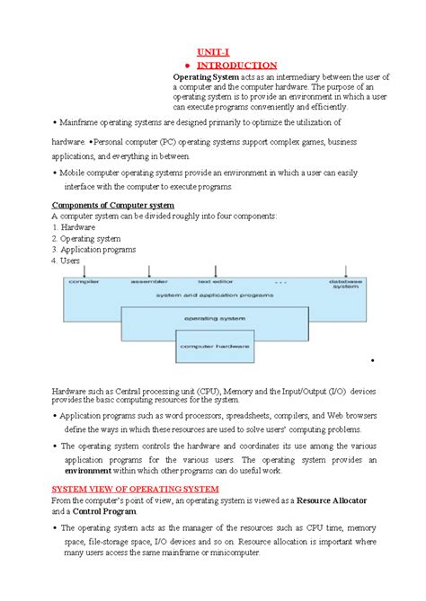 OS Unit1 Introduction - Operating systems notes - UNIT-I INTRODUCTION ...