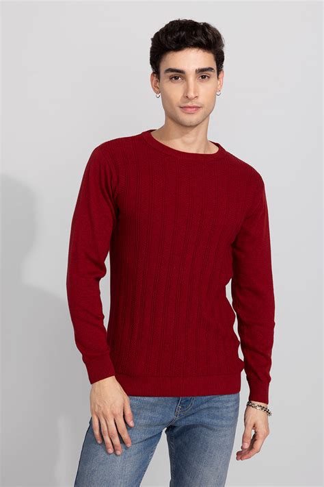 Buy Men's Zestos Red Sweater Online | SNITCH