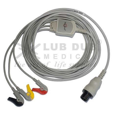 ECG 3 Lead Cable Compatible with Mindray 6 Pin Clip Type | Patient ...