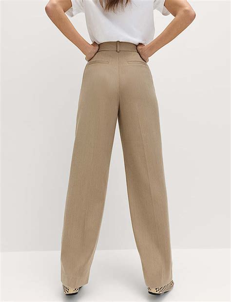 Buy Relaxed Straight Leg Trousers at Marks & Spencer