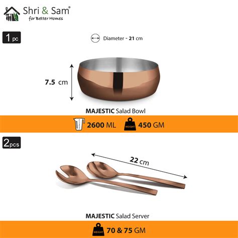 3 PCS Gold Salad Bowl with PVD Coating - Majestic | Buy Serving Bowls ...