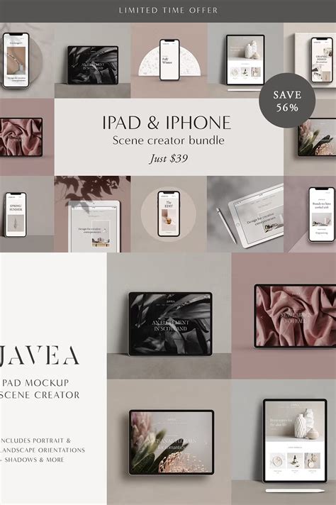 4 IN 1 iPad & iPhone Mockup Bundle - The Danny - Mockup Design Resources