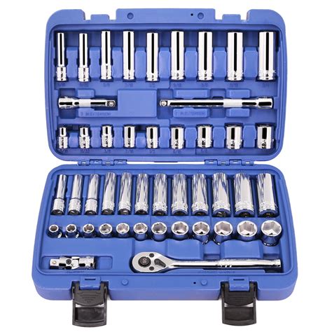 "STARK USA Universal 47 Piece 3/8"" Drive Socket Set with Quick-Release ...