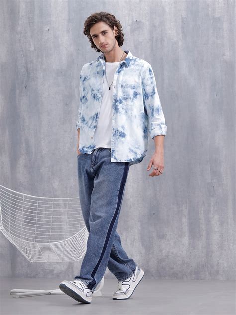 Ice Cloud Wash Slim Fit Denim Shirt | Blue – Wrogn