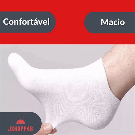 Kit 12 Pares de Meia Soquete Não Transpira Antialergênico Confortável e ...