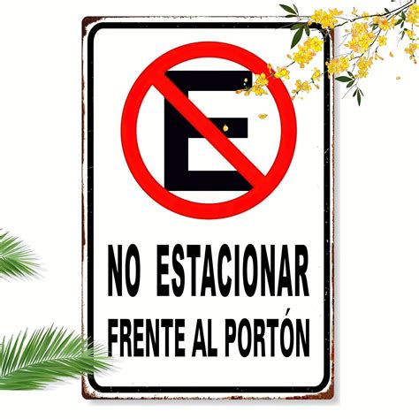 8x12 Inch Metal Sign with "No Parking" in Spanish - Perfect for Vintage ...