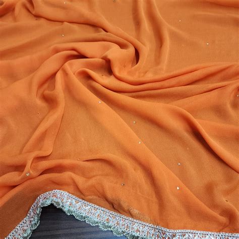 Set 31 -14th Oct - Sunshine orange bandhani chinnon - graceful printed ...