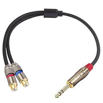 YABEDA 1/4 to Dual RCA Female Y Splitter Cable, Quarter inch TRS Jack ...