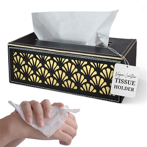 CS Home Edit Vegan Leather Tissue Holder Box | Rectangular Napkin ...