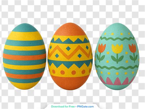 Colorful Painted Easter Eggs Clipart Free PNG - PNGate