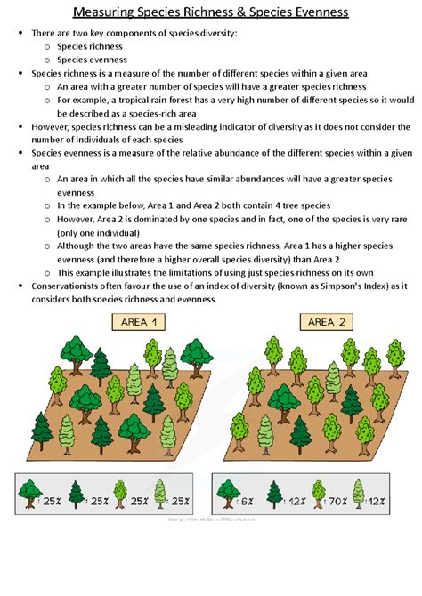 Biodiversity 2 - Notes - Measuring Species Richness & Species Evenness ...
