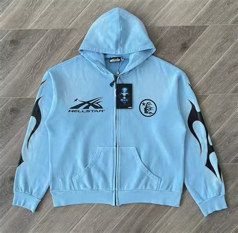 Hellstar blue zip up hoodie – AS&J