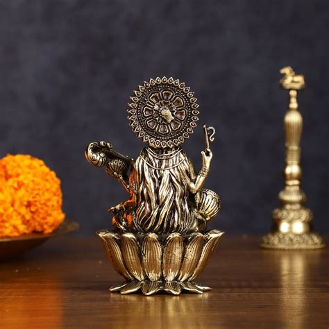 Brass Superfine Saraswati Idol - 4 Inch – Budhshiv.com