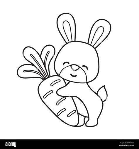 Cute Bunny With Carrot Coloring Pages [2025]