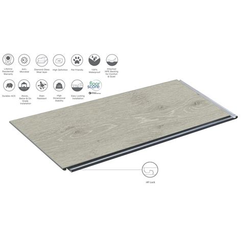 Element Flooring (Sample) Armor Reflection Gray Wood Look 30-mil Water ...