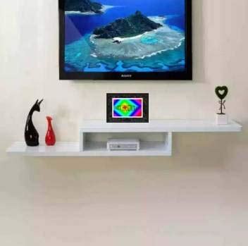 UNITY HANDICRAFTS Wooden Setup Box Stand Floating Shelf Wall-Mounted TV ...