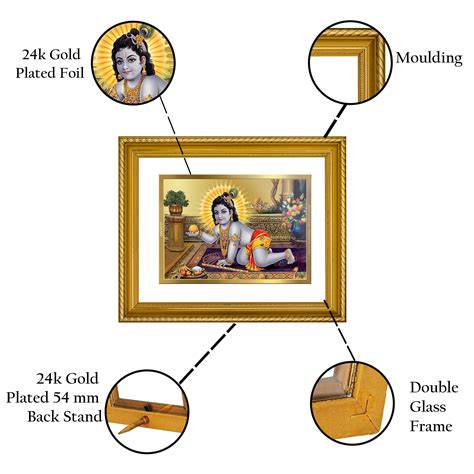 DIVINITI Laddu Gopal Gold Plated Wall Photo Frame, Table Decor| DG Fra ...