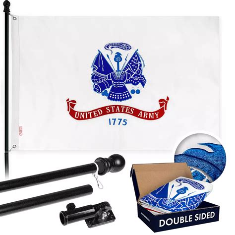 G128 Combo Set: Flag Pole Black + Bracket AND US Army Embroidered ...