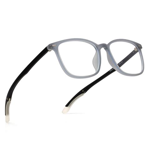 Royal Son Full Rim Grey Blue Cut Anti glare Eye Protection Specs Men W ...